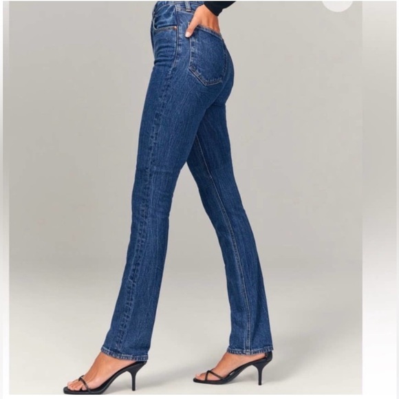 Abercrombie & Fitch The Slim Straight Ultra High Rise Jeans Curve Love 28 Long - Picture 3 of 12